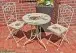 Garten-Essgruppe >Floral< (H: 70,5 cm) in altweiß aus Stahl - 70,5cm (H)