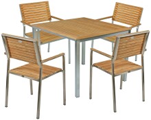 Gartentisch >Denver< (BxHxT: 90x75x90 cm) in hellbraun - 90x75x90 (BxHxT)