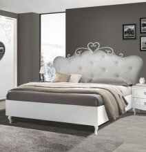 Schlafzimmer-Set >Salvina< (4-teilig) Weiss/Siebdruck