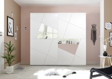Schlafzimmer-Set >Valeria< Weiss Melamin Siebdruck...