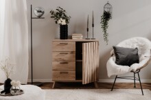 Kommode >Wellington< (BxHxT: 84,5x85x40 cm) in Schwedeneiche aus Holzwerkstoff