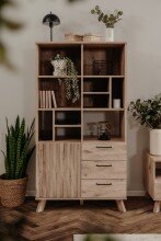 Highboard >Wellington< (BxHxT: 84,5x160x40 cm) in Schwedeneiche