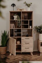 Highboard >Wellington< (BxHxT: 84,5x160x40 cm) in Schwedeneiche