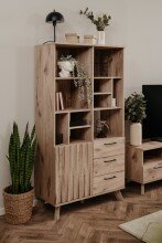 Highboard >Wellington< (BxHxT: 84,5x160x40 cm) in Schwedeneiche