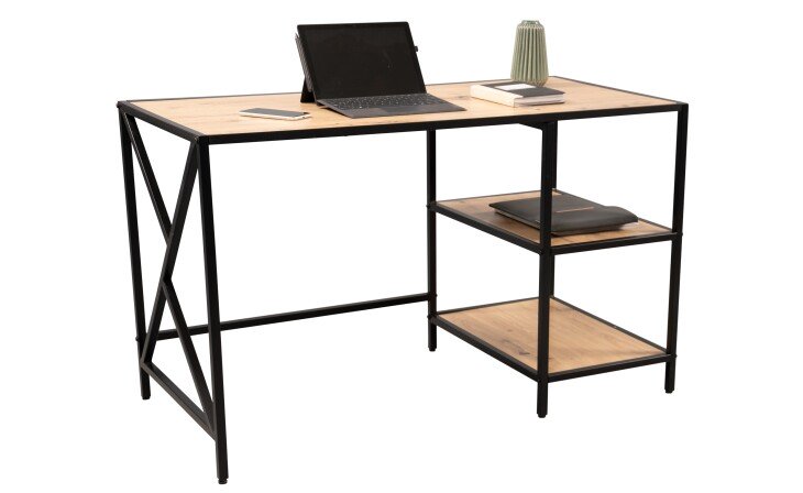 Schreibtisch >Brisbane< (BxHxT: 120x74x60 cm) in Artisaneiche/schwarz
