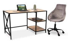 Schreibtisch >Brisbane< (BxHxT: 120x74x60 cm) in Artisaneiche/schwarz
