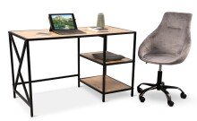 Schreibtisch >Brisbane< (BxHxT: 120x74x60 cm) in Artisaneiche/schwarz