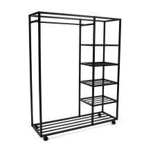 Kleiderständer >Andorra< (BxHxT: 110x140x35 cm) in schwarz - 110x35 (BxT)