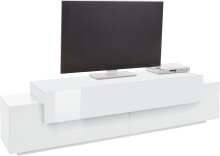 Lowboard >Corona< (BxHxT: 200x51,6x45 cm) in weiß/weiß Hochglanz