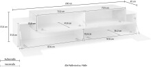 Lowboard >Corona< (BxHxT: 200x51,6x45 cm) in weiß/weiß Hochglanz