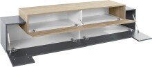 Lowboard >Corona< (BxHxT: 200x51,6x45 cm) in Anthrazit/ Oak
