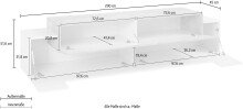 Lowboard >Corona< (BxHxT: 200x51,6x45 cm) in Anthrazit/ Oak