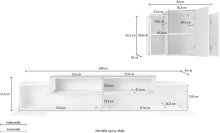 Wohnwand >Corona< (BxHxT: 290x180x45 cm) in weiß/weiß Hochglanz