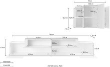 Wohnwand >Corona< (BxHxT: 290x180x45 cm) in Anthrazit/Oak - 290x180x45 (BxHxT)