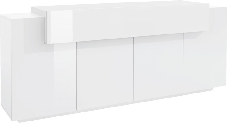 Sideboard >Corona< (BxHxT: 200x85,6x45 cm) in weiß/weiß hochglanz