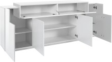Sideboard >Corona< (BxHxT: 200x85,6x45 cm) in weiß/weiß hochglanz