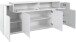 Sideboard >Corona< (BxHxT: 200x85,6x45 cm) in weiß/weiß hochglanz