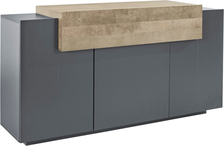Sideboard >Corona< (BxHxT: 160x85,5x45 cm) in anthrazit matt/Oak