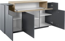 Sideboard >Corona< (BxHxT: 160x85,5x45 cm) in anthrazit matt/Oak