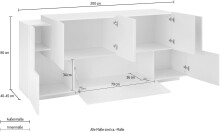 Sideboard >Coro< (BxHxT: 200x86x45 cm) in anthrazit matt/Oak - 200x86x45 (BxHxT)