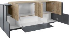 Sideboard >Coro< (BxHxT: 220x86x45 cm) in anthrazit matt/Oak - 220x86x45 (BxHxT)