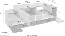 TV-Board >Coro< (BxHxT: 160x51x45 cm) in anthrazit matt/Oak - 160x51x45 (BxHxT)