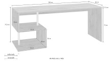 Schreibtisch >Esse Angolo< (BxHxT: 180x77,5x60 cm) in weiß - 180x77,5x60 (BxHxT)