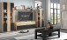 TV-Wand >SOLEA< (BxHxT: 168x59,9x38 cm) in Schwarz/Dekor Lamellen Artisan Eiche