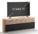 TV-Wand >SOLEA< (BxHxT: 168x59,9x38 cm) in Schwarz/Dekor Lamellen Artisan Eiche