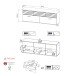 TV-Wand >SOLEA< (BxHxT: 168x59,9x38 cm) in Schwarz/Dekor Lamellen Artisan Eiche