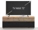 TV-Wand >SOLEA< (BxHxT: 168x59,9x38 cm) in Schwarz/Dekor Lamellen Artisan Eiche