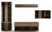 Wohnwand >SOLEA< (BxHxT: 340x202,5x38 cm) Schwarz/Dekor Lamellen Artisan Eiche