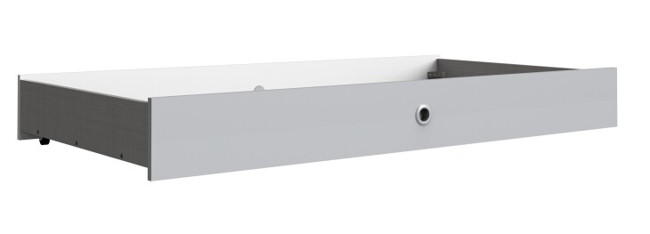 Bettschubkasten >ROCKY< (BxHxT: 71x17x137 cm) in WEISS + LIGHT GREY
