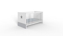 Babybett >ROCKY< (BxHxT: 76x83x146 cm) in WEISS +...