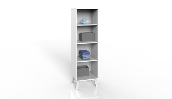 Regal >ROCKY< (BxHxT: 42x142x40 cm) in WEISS + LIGHT GREY - 42x142x40cm (BxHxT)