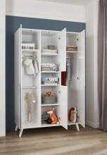 Drehtürenschrank >ROCKY< (BxHxT: 125x202x55 cm) in WEISS + LIGHT GREY
