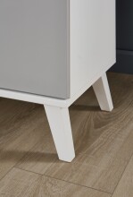Drehtürenschrank >ROCKY< (BxHxT: 125x202x55 cm) in WEISS + LIGHT GREY