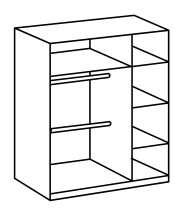 Kleiderschrank >ROCKY< (BxHxT: 125x202x55 cm) in WEISS + LIGHT GREY
