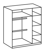 Kleiderschrank >ROCKY< (BxHxT: 125x202x55 cm) in WEISS + LIGHT GREY