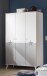 Kleiderschrank >ROCKY< (BxHxT: 125x202x55 cm) in WEISS + LIGHT GREY