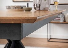 Esstisch >TI-0595< (BxHxT: 160x75x90 cm) in natur geölt - 160x75x90 (BxHxT)