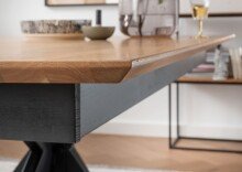 Esstisch >TI-0595< (BxHxT: 200x75x100 cm) in natur geölt - 200x75x100 (BxHxT)