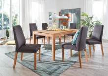 Esstisch >TI-0598< ausziehbar bis 200 cm, natur geölt - 140/200x75x90 (BxHxT)