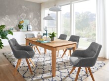 Esstisch >TI-0598< (BxHxT: 140x75x90 cm) in natur geölt - 140x75x90 (BxHxT)