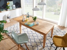 Esstisch >TI-0598< (BxHxT: 140x75x90 cm) in natur geölt - 140x75x90 (BxHxT)