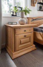 Nachtkommode >SZ-0111< (BxHxT: 60x59,5x45 cm) in braun - 60x59,5x45 (BxHxT)