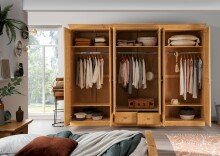 Kleiderschrank >SZ-0111< (BxHxT: 312x228x67 cm) in braun - 312x228x67 (BxHxT)
