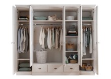 Kleiderschrank >SZ-0111< (BxHxT: 262x228,5x67,5 cm) in weiß