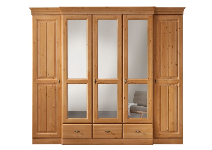 Kleiderschrank >SZ-0111< (BxHxT: 262x228,5x67,5 cm) in braun