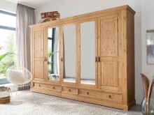 Kleiderschrank >SZ-0079< (BxHxT: 310x215x62 cm) Kiefer eichefarbig - 310x215x62 (BxHxT)